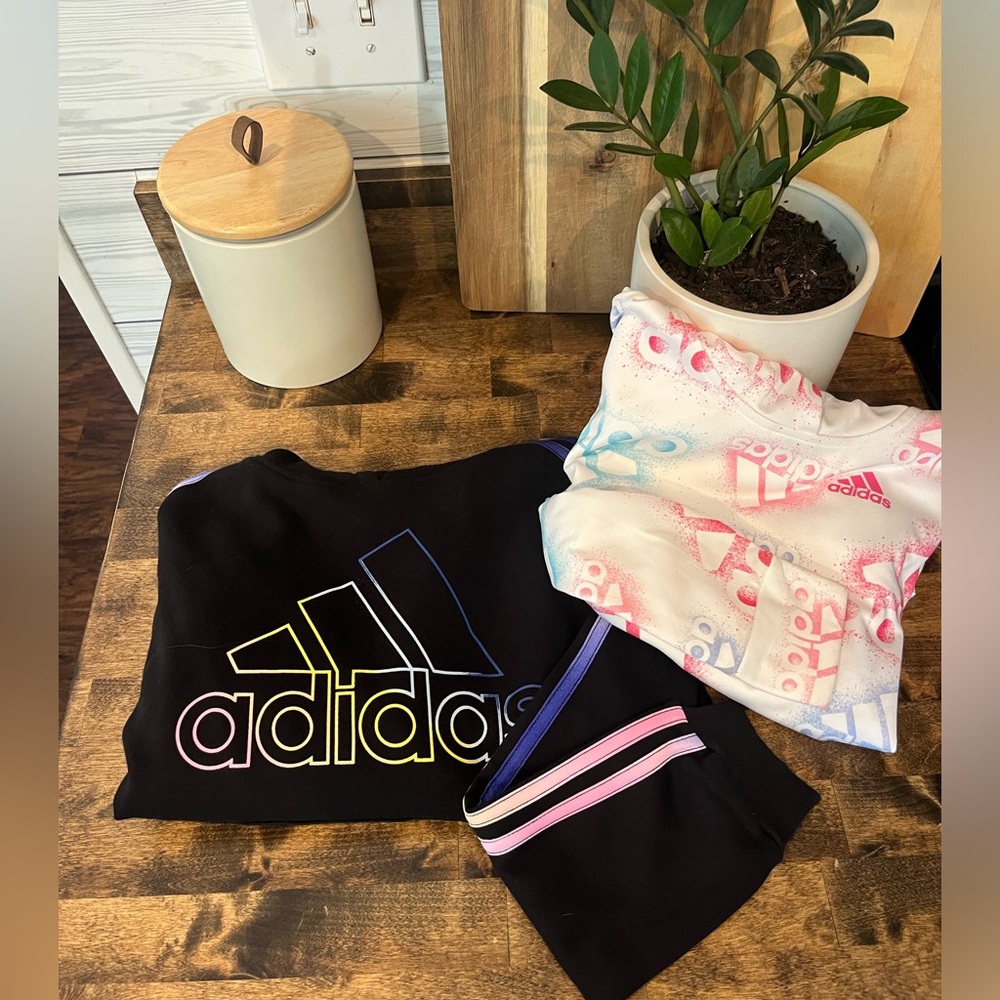 2 adidas hoodies girls medium